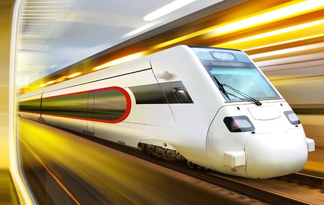 11930105 - super streamlined train with motion blur moves in tunnel